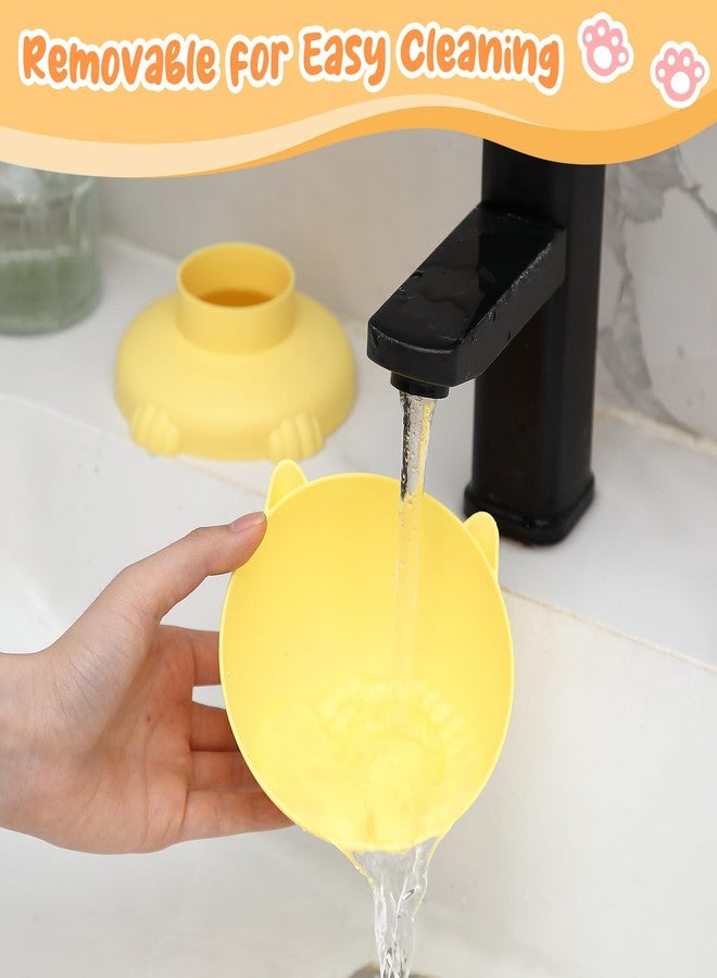 SilTriangle 4 Pcs Raised Elevated Cat Bowls for Indoor Cats Removable 15° Tilted Raised Kitty Food Bowls Plastic Extra Wide Feeding Dish for Food Water Anti Vomiting - Image 5